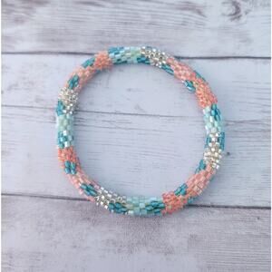 Vintage Bracelet Pastel Tones Beaded